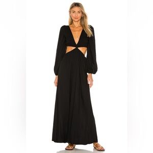 Indah cut out summer black maxi dress